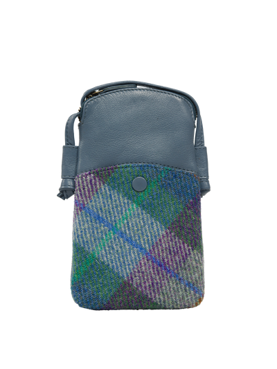 Harris Tweed Barvas Bag A0173 (Blue Leather)