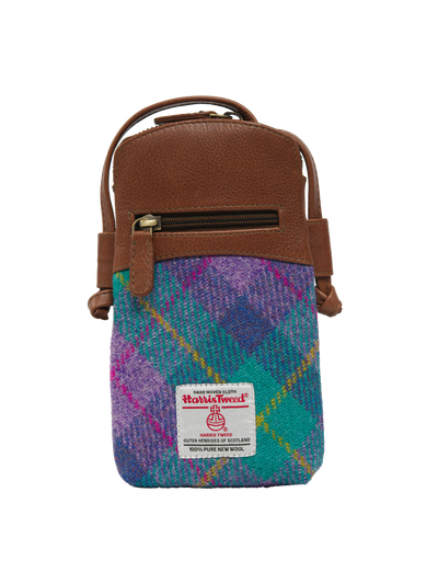 Harris Tweed Barvas Bag A0222 (C) (Brown Leather)