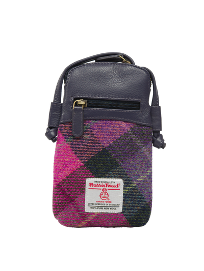 Harris Tweed Barvas Bag A0257 (Bluebell Leather)