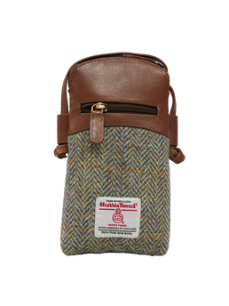 Harris Tweed Barvas Bag HB107 (Brown Leather)