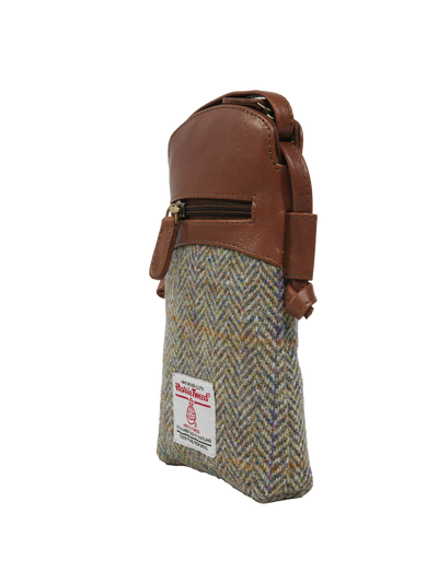 Harris Tweed Barvas Bag HB107 (Brown Leather)