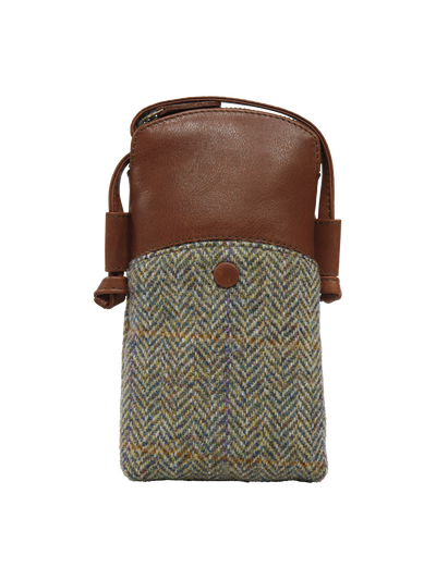 Harris Tweed Barvas Bag HB107 (Brown Leather)
