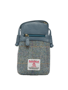 Harris Tweed Barvas Bag HB132 (Blue Leather)