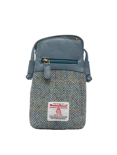 Harris Tweed Barvas Bag HB132 (Blue Leather)