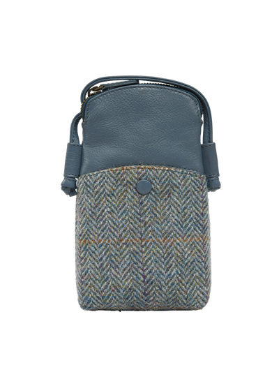 Harris Tweed Barvas Bag HB132 (Blue Leather)
