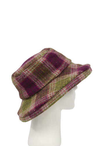 Harris Tweed Ladies Brimmed Hat - Heather Check (GA)
