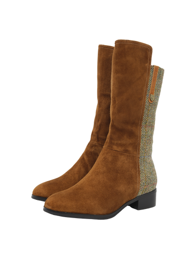 Harris Tweed Brodie Calf Length Boots - HB55