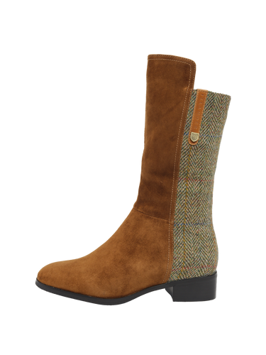 Harris Tweed Brodie Calf Length Boots - HB55