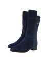 Harris Tweed Brodie Calf Length Boots Navy Herringbone