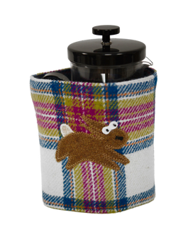 Harris Tweed Cafetiere Cosy Pink Turquoise Check (Rabbit)