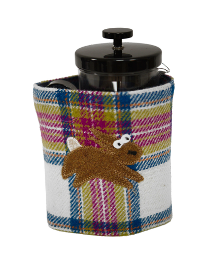 Harris Tweed Cafetiere Cosy Pink Turquoise Check (Rabbit)