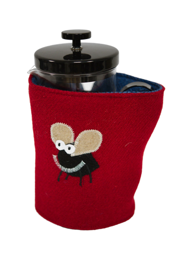 Harris Tweed Cafetiere Cosy - Red (Midge)