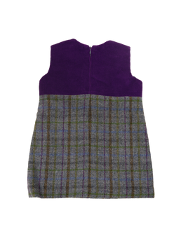 Harris Tweed Childrens Dress Grey/Purple Check