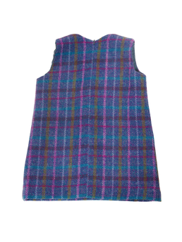 Harris Tweed Childrens Dress Purple/Teal Check