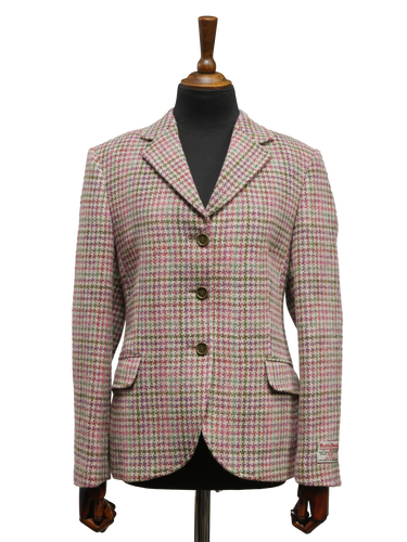 Harris Tweed Claire Jacket - Pink/Green Houndstooth
