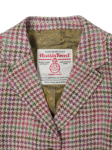 Harris Tweed Claire Jacket - Pink/Green Houndstooth