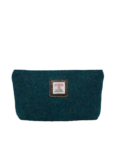 Harris Tweed Cosmetic Bag - 334 (Brown Leather)