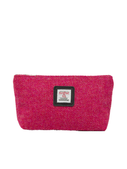 Harris Tweed Cosmetic Bag 349 (Black Leather)