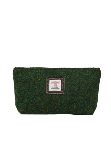 Harris Tweed Cosmetic Bag - 352 (Brown Leather)