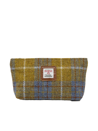 Harris Tweed Cosmetic Bag - A0102 (Tan Leather)