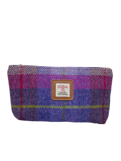 Harris Tweed Cosmetic Bag - A0114 (Tan Leather)