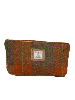 Harris Tweed Cosmetic Bag A0124 (Tan Leather)