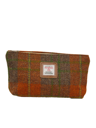 Harris Tweed Cosmetic Bag - A0124 (Tan Leather)
