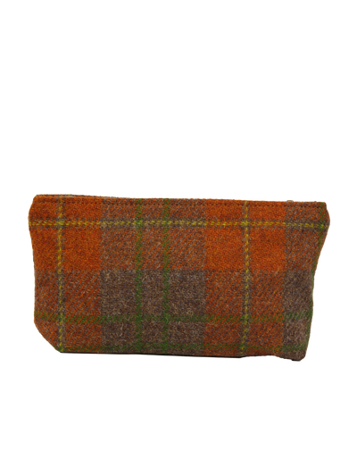 Harris Tweed Cosmetic Bag - A0124 (Tan Leather)