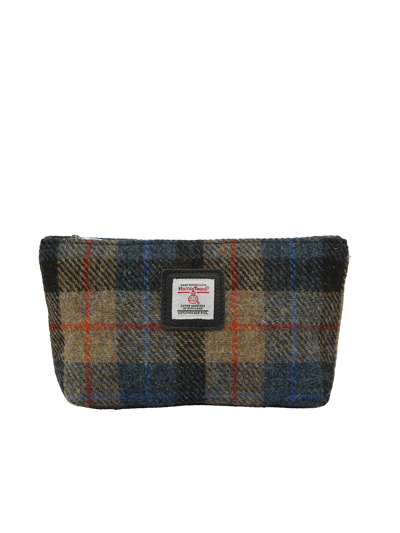 Harris Tweed Cosmetic Bag - A0162 (Black Leather)