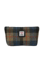 Harris Tweed Cosmetic Bag - A0162 (Black Leather)