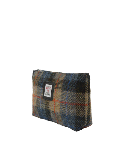 Harris Tweed Cosmetic Bag - A0162 (Black Leather)