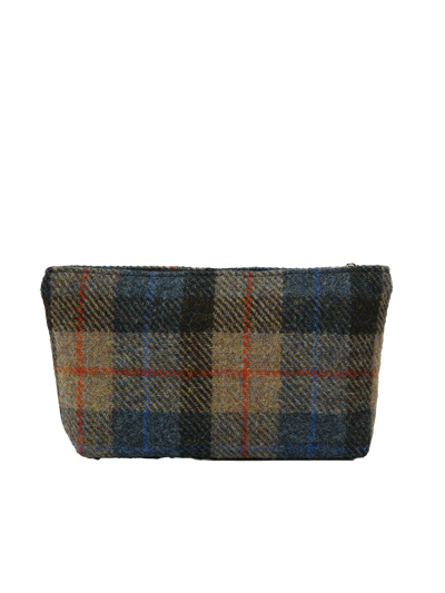Harris Tweed Cosmetic Bag - A0162 (Black Leather)