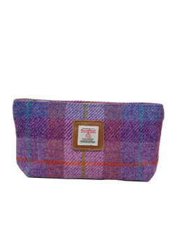 Harris Tweed Cosmetic Bag A0167 (Tan Leather)
