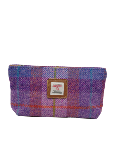 Harris Tweed Cosmetic Bag - A0167 (Tan Leather)