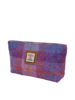 Harris Tweed Cosmetic Bag A0167 (Tan Leather)