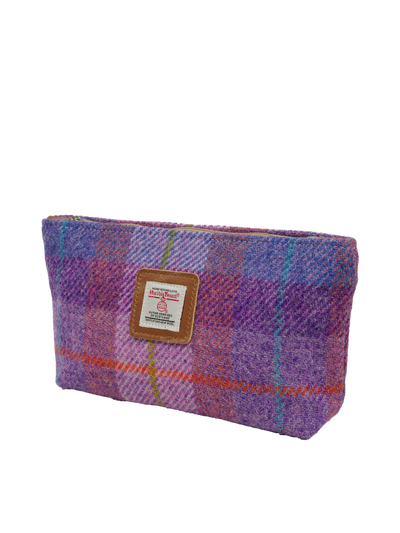 Harris Tweed Cosmetic Bag - A0167 (Tan Leather)
