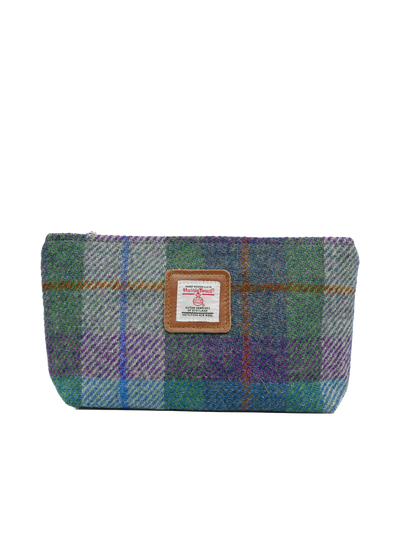 Harris Tweed Cosmetic Bag - A0173 (Tan Leather)