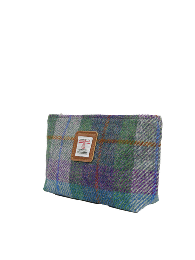 Harris Tweed Cosmetic Bag - A0173 (Tan Leather)