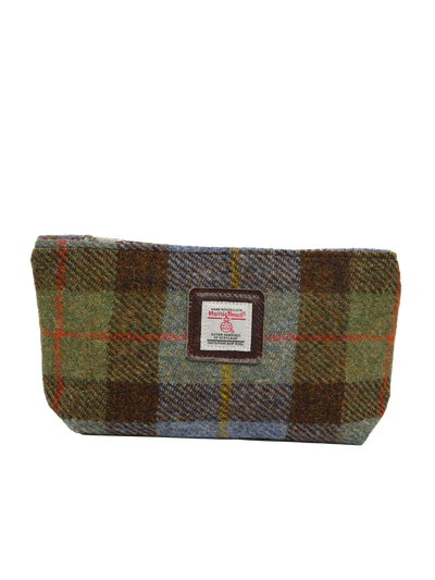 Harris Tweed Cosmetic Bag - A017 (Brown Leather)
