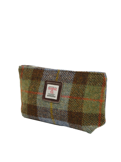 Harris Tweed Cosmetic Bag - A017 (Brown Leather)