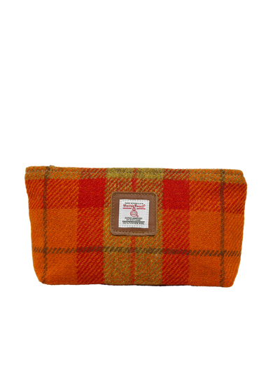 Harris Tweed Cosmetic Bag - A0196 (Tan Leather)