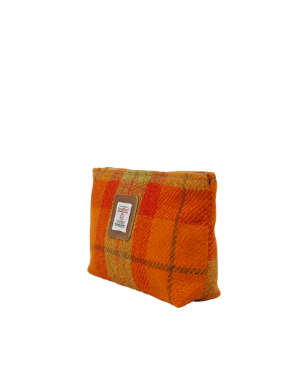 Harris Tweed Cosmetic Bag - A0196 (Tan Leather)