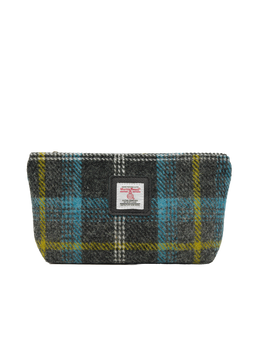 Harris Tweed Cosmetic Bag - A0204 (Black Leather)