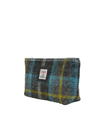 Harris Tweed Cosmetic Bag - A0204 (Black Leather)