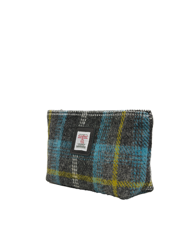 Harris Tweed Cosmetic Bag - A0204 (Black Leather)