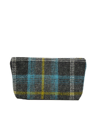 Harris Tweed Cosmetic Bag - A0204 (Black Leather)