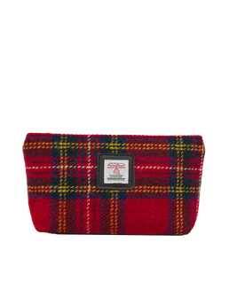 Harris Tweed Cosmetic Bag A0217 (Black Leather)