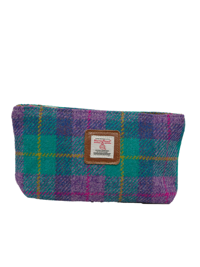 Harris Tweed Cosmetic Bag - A0222 (Tan Leather)