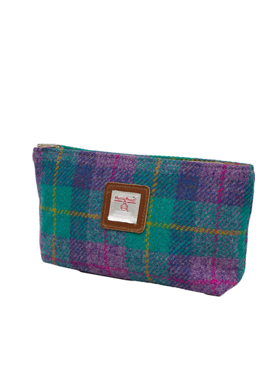 Harris Tweed Cosmetic Bag - A0222 (Tan Leather)