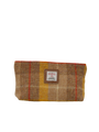 Harris Tweed Cosmetic Bag - A0230 (Tan Leather) (Small Label)